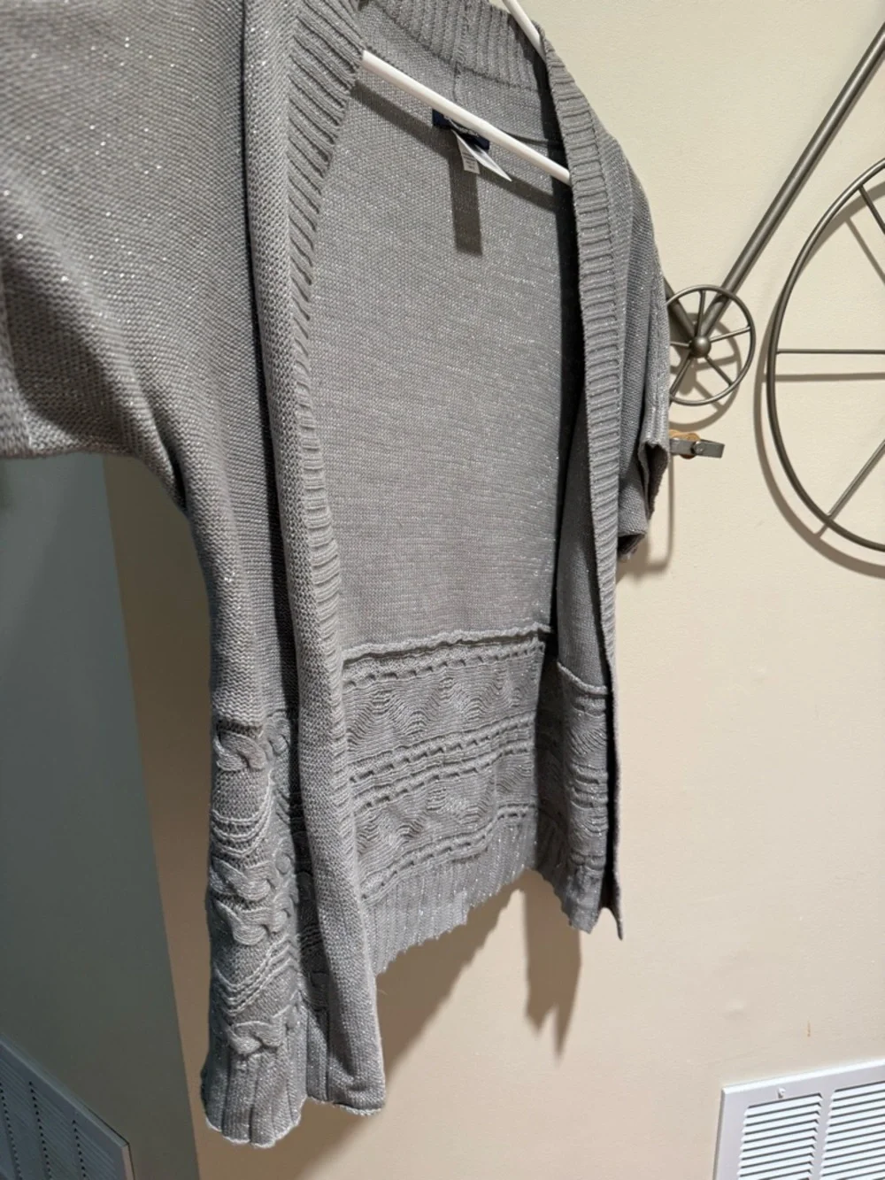 Banana Republic Silver/Gray Open-Front Short-Sleeve Women’s Cardigan Size S